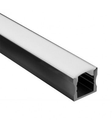 Profilé LED - Série U15 - 1,5 mètre - Noir - Diffuseur opaque - Decoreno