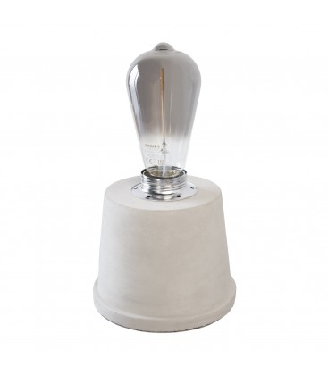 Lampe à poser Atlas - Pied conique - Béton - Culot E27 - DeliTech® -  Decoreno